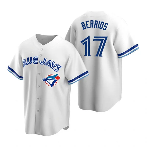 Toronto Blue Jays #17 Jose Berrios White Cooperstown Collection Jersey Baseball Jerseys-NBA Fan Edition Jersey -