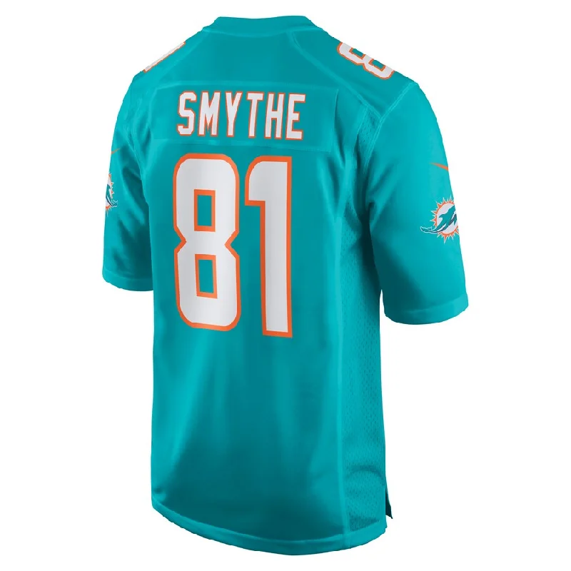 M.Dolphins #81 Durham Smythe Aqua Game Jersey Stitched American Football Jerseys-NFL Football Jersey for Adults -