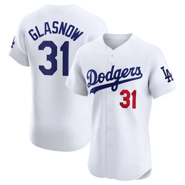 Los Angeles Dodgers #31 Tyler Glasnow White Home Elite Stitched Jersey Baseball Jersey-NBA Vintage NBA Jersey -