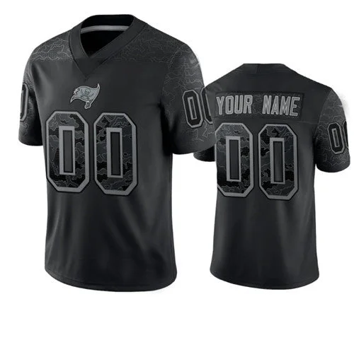 Custom TB.Buccaneers Active Player Black Reflective Limited Stitched Jersey American Football Jerseys-NBA Jersey with Player's Signature -