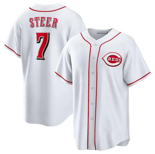 Cincinnati Reds #7 Spencer Steer White Cool Base Stitched Baseball Jersey-NBA Custom Team Jersey -