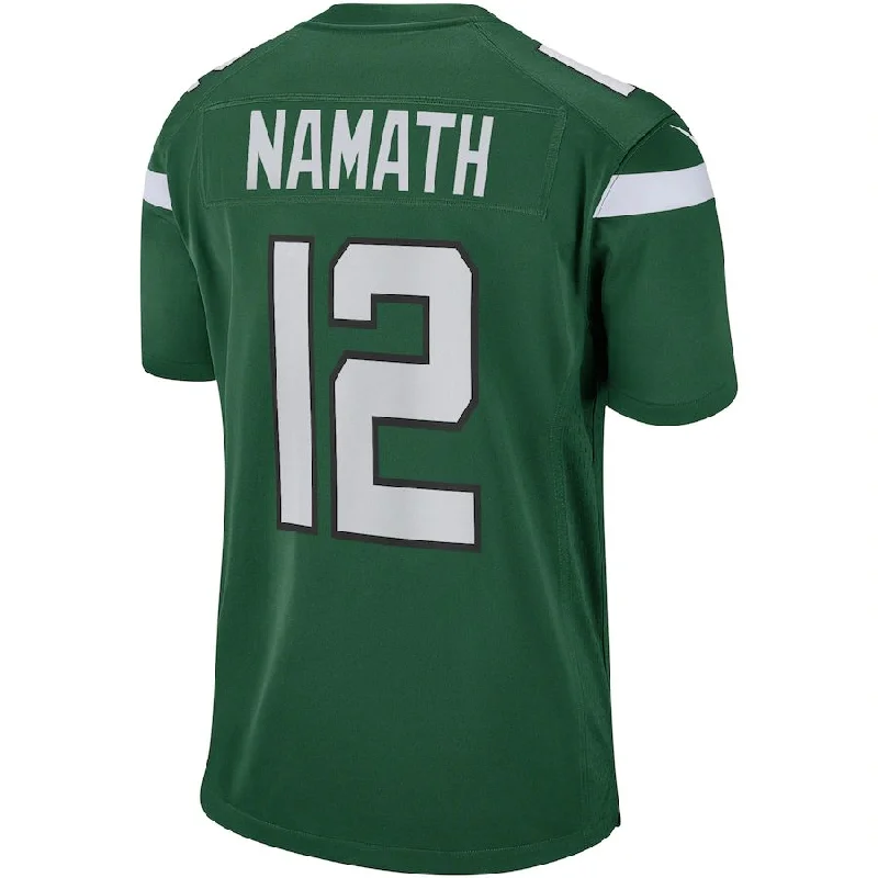 NY.Jets #12 Joe Namath Gotham Green Game Retired Player Jersey Stitched American Football Jerseys-NFL Elite Team Jersey -