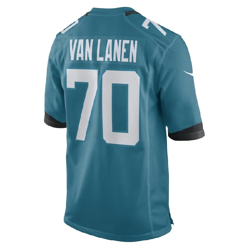 J.Jaguars #70 Cole Van Lanen Teal Game Player Jersey Stitched American Football Jerseys-NFL Football Jersey for Adults -