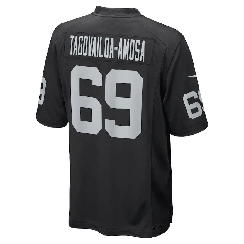 LV. Raiders #69 Myron Tagovailoa-Amosa Black Game Player Jersey Stitched American Football Jerseys-NFL Limited Edition Football Jersey -