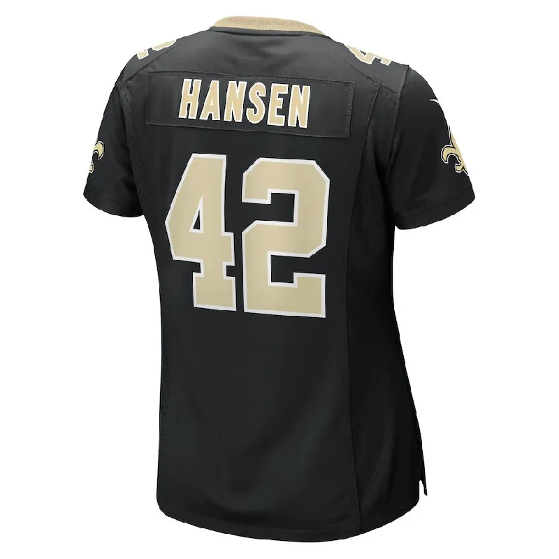 NO.Saints #42 Chase Hansen Black Game Jersey Stitched American Football Jerseys-NFL Authentic Football Jerseys -