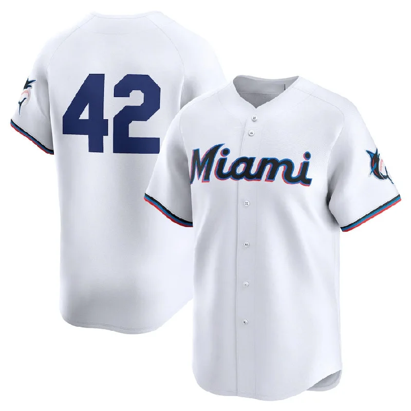 Miami Marlins 2024 #42 Jackie Robinson Day Home Limited Jersey – White Stitches Baseball Jerseys-NBA Jersey for Basketball Teams -