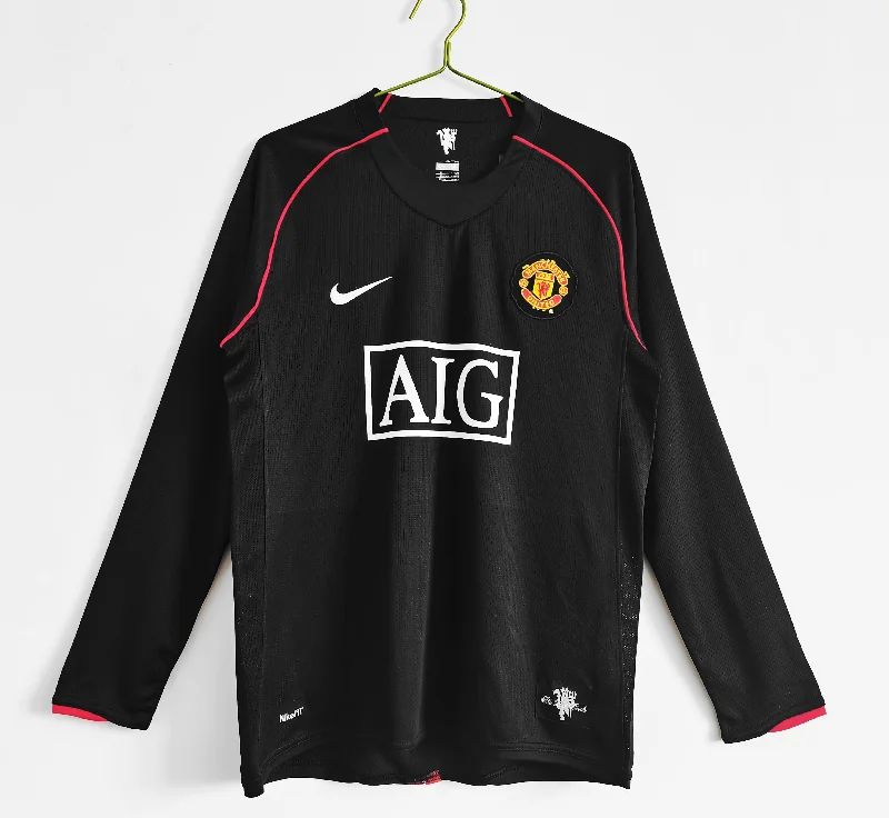 MANCHESTER UNITED AWAY RETO LONG SLEEVE JERSEY 2007/08-NBA Jersey with Custom Numbers -