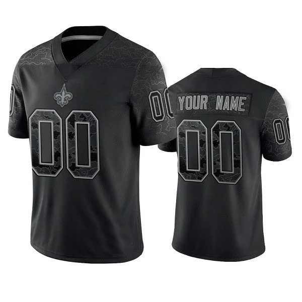 Custom NO.Saints Active Player Black Reflective Limited Stitched Football Jersey-NBA Championship Jersey Sale -