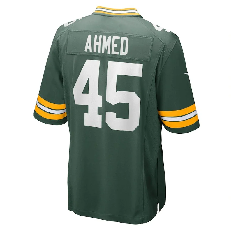 GB.Packers #45 Ramiz Ahmed Green Game Player Jersey Stitched American Football Jerseys-NFL Custom Jersey -