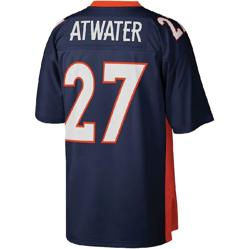 D.Broncos #27 Steve Atwater Mitchell & Ness Navy Legacy Replica Jersey Stitched American Football Jerseys-NFL Retro NFL Team Jersey -