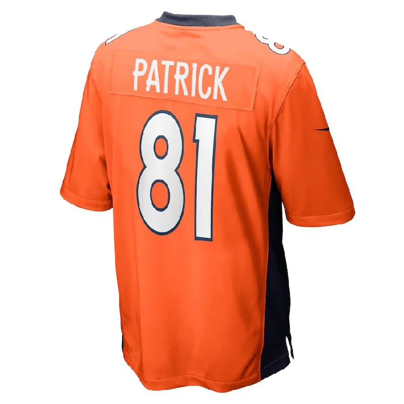 D.Broncos #81 Tim Patrick Orange Game Jersey Stitched American Football Jerseys-NFL Football Jersey with Special Edition -