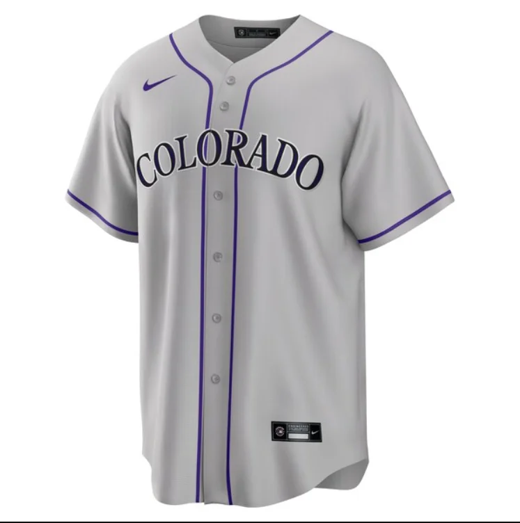 COLORADO ROCKIES ROAD REPLICA JERSEY-NBA Team Jersey with Custom Names -