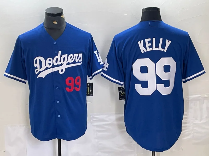 Los Angeles Dodgers #99 Joe Kelly Number Blue Stitched Cool Base Jerseys Baseball Jersey-NBA Jersey for Women Fans -