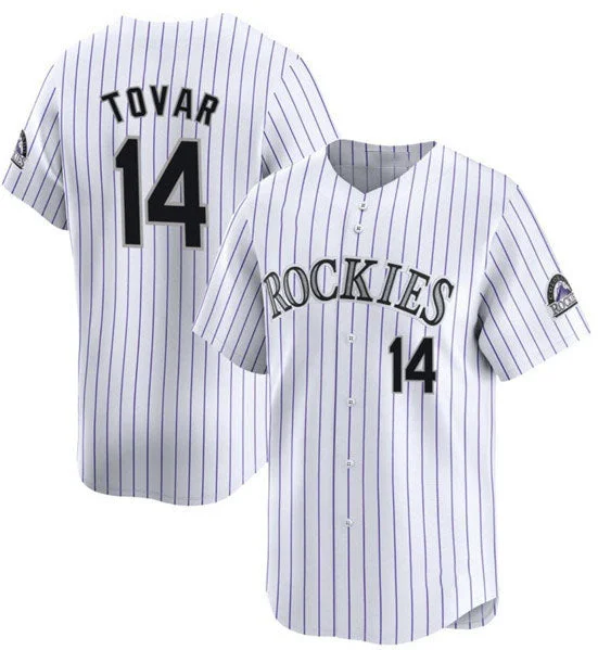 Colorado Rockies #14 Ezequiel Tovar White White Home Limited Stitched Baseball Jersey-NBA Official Jersey Shop -