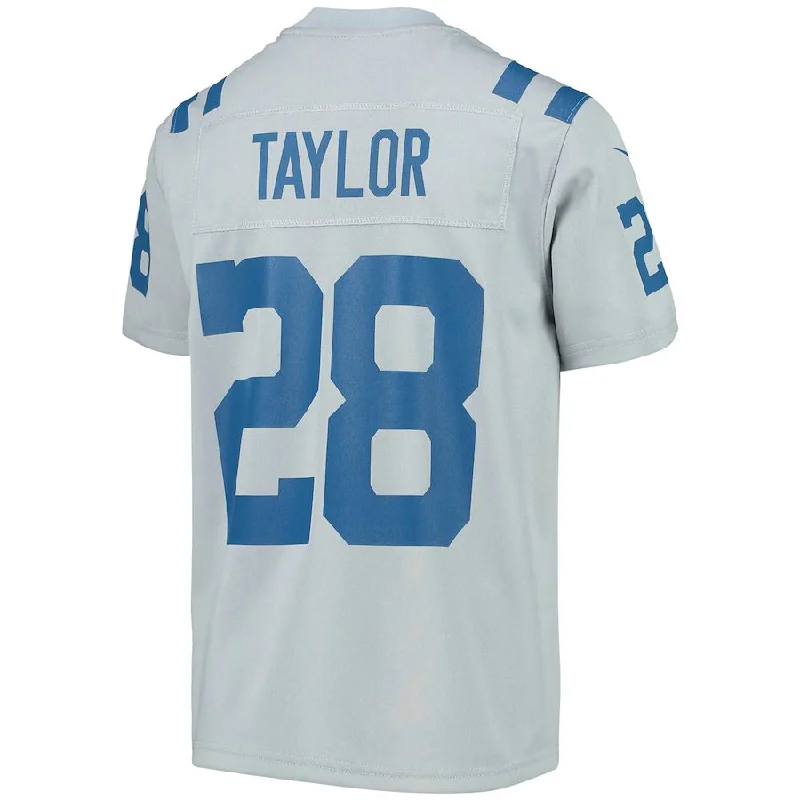 IN.Colts #28 Jonathan Taylor Gray Inverted Team Game Jersey Stitched American Football Jerseys-NFL Team Player Jersey -