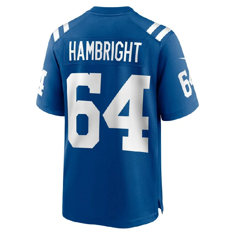 IN.Colts #64 Arlington Hambright Royal Game Player Jersey Stitched American Football Jerseys-NFL Retro Jersey -