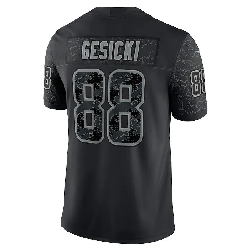 M.Dolphins #88 Mike Gesicki Black RFLCTV Limited Jersey Stitched American Football Jerseys-NFL Signature Player Edition Jersey -