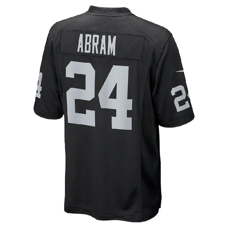 LV. Raiders #24 Johnathan Abram Black Player Game Jersey Stitched American Football Jerseys-NFL Football Jersey Free Shipping -