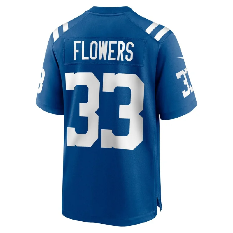 IN.Colts #33 Dallis Flowers Royal Game Player Jersey Stitched American Football Jerseys-NFL Custom Football Jerseys -