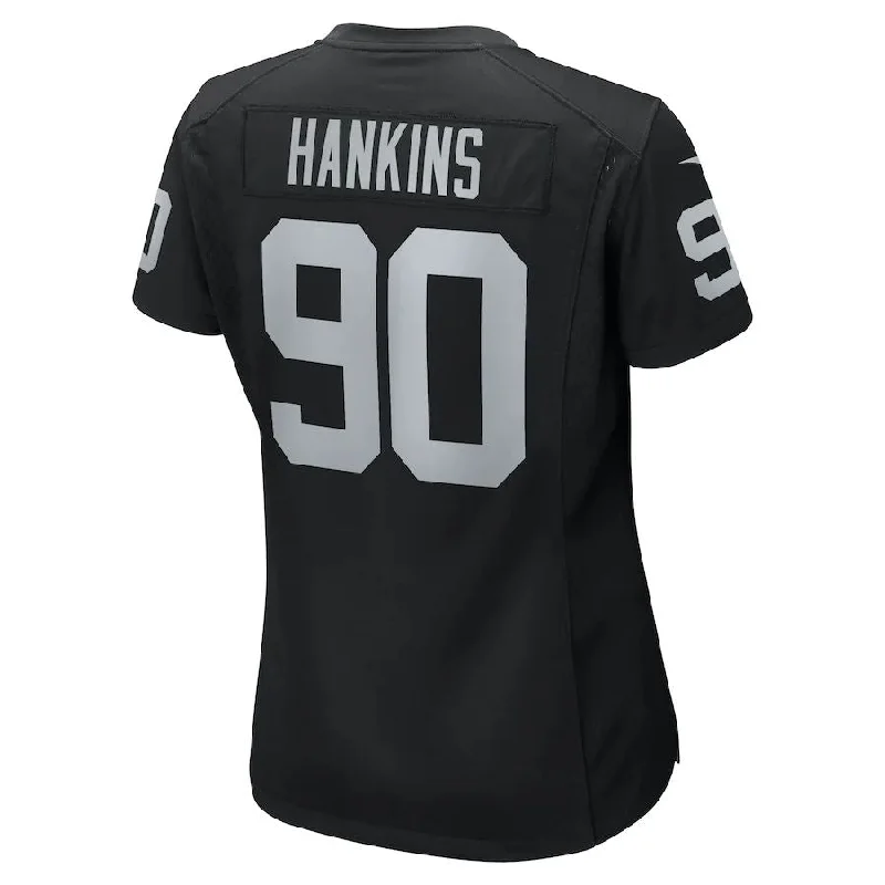 LV. Raiders #90 Johnathan Hankins Black Game Jersey Stitched American Football Jerseys-NFL Player Signature Football Jersey -