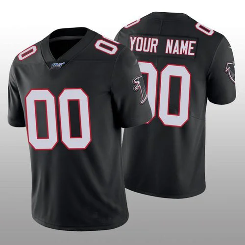 Custom A.Falcons Black Classic Limited 100th Season Jersey Stitched American Football Jerseys-NBA Authentic NBA Jerseys -