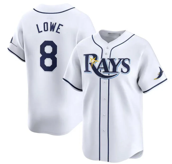 Tampa Bay Rays #8 Brandon Lowe White Home Limited Stitched Baseball Jersey-NBA Retro Jersey -