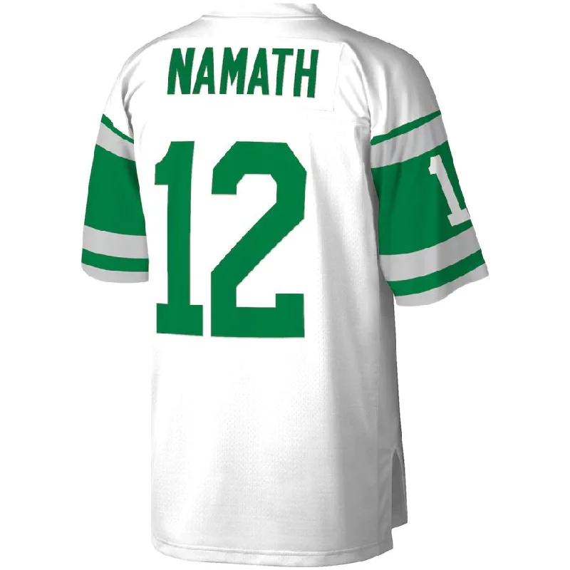 NY.Jets #12 Joe Namath Mitchell & Ness White Retired Player Legacy Replica Jersey Stitched American Football Jerseys-NFL Player Edition Football Jersey -