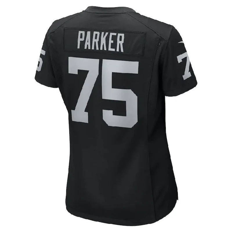 LV. Raiders #75 Brandon Parker Black Game Jersey Stitched American Football Jerseys-NFL Jerseys with Special Features -