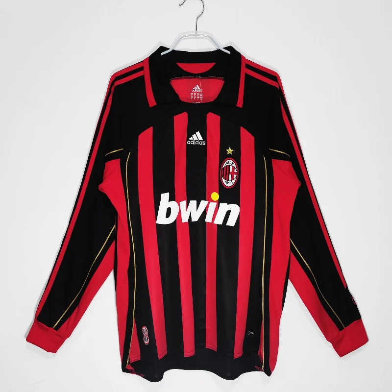 AC MILAN HOME RETRO LONG SLEEVE JERSEY 06/07-NBA Team Jersey with Custom Names -