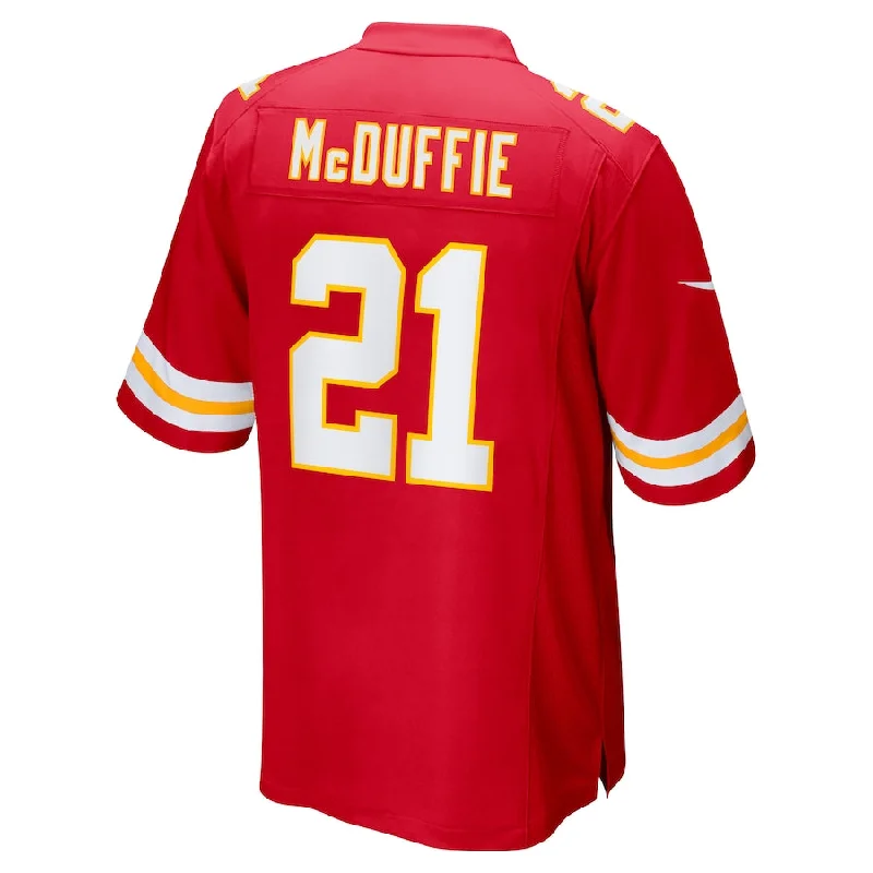 KC.Chiefs #21 Trent McDuffie Red Game Player Jersey Stitched American Football Jerseys-NFL Authentic Player Jersey -