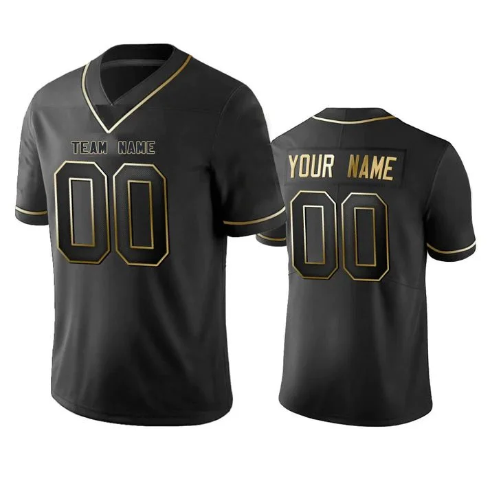 Custom NY.Jets Any Team and Number and Name Black Golden Edition American Jerseys Football Jerseys-NFL Football Jersey for Holidays -