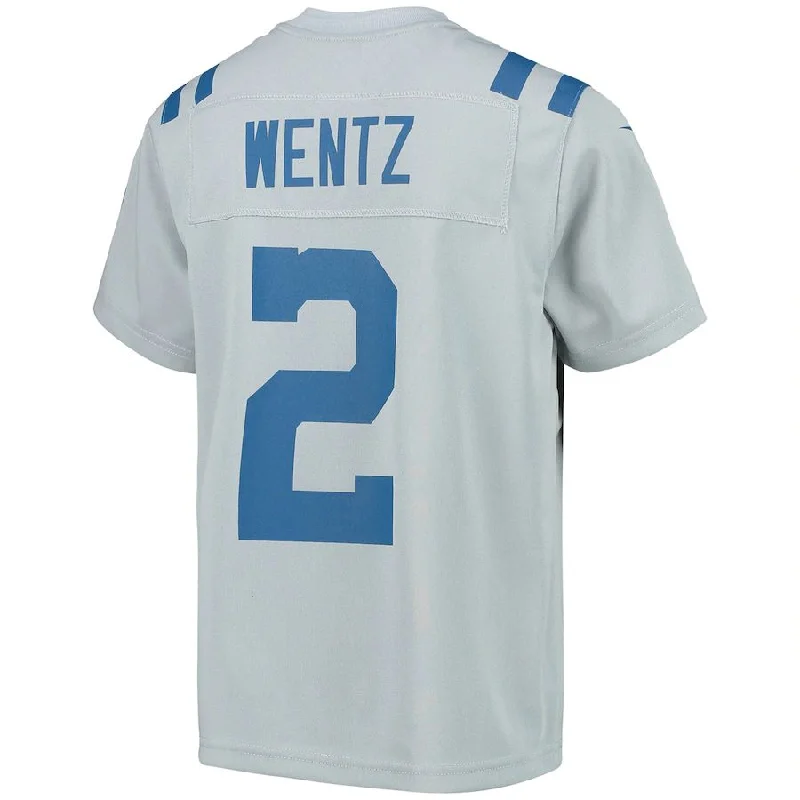 IN.Colts #2 Carson Wentz Gray Inverted Team Game Jersey Stitched American Football Jerseys-NFL Pro Bowl Player Jersey -