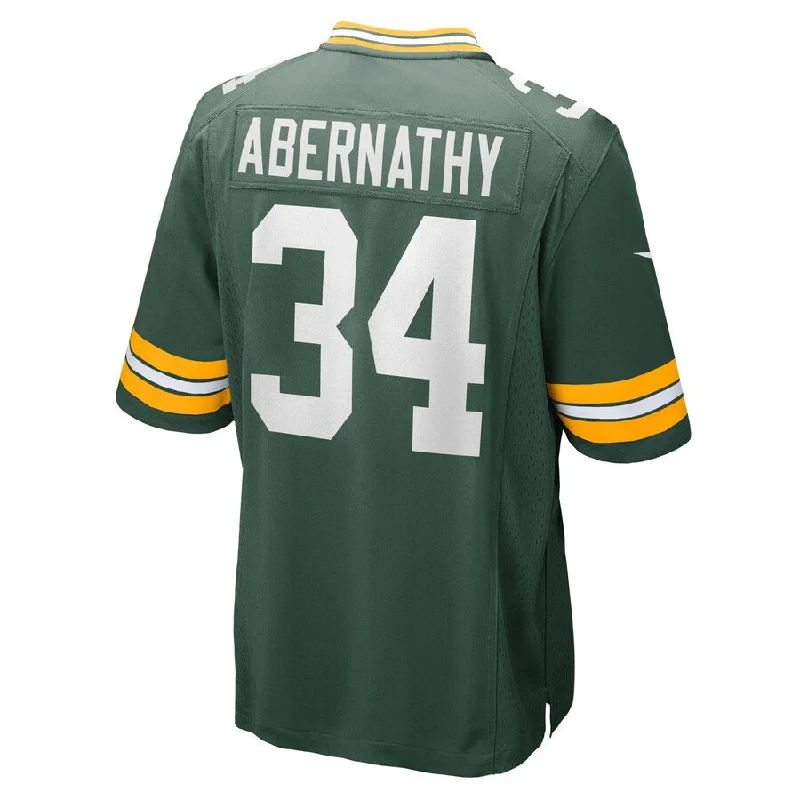 GB.Packers #34 Micah Abernathy Green Game Player Jersey Stitched American Football Jerseys-NFL Football Jersey for Women -