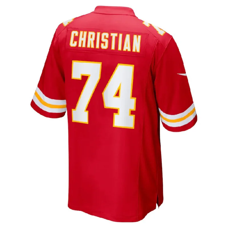 KC.Chiefs #74 Geron Christian Red Game Player Jersey Stitched American Football Jerseys-NFL Retro NFL Team Jersey -