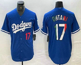 Los Angeles Dodgers #17 Shohei Ohtani Number Mexico Blue Cool Base Stitched Jerseys Baseball Jerseys-NBA Jersey with Player Number -