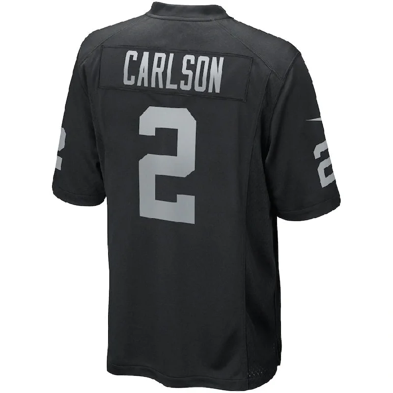 LV. Raiders #2 Daniel Carlson Black Game Player Jersey Stitched American Football Jerseys-NFL Elite Team Jersey -