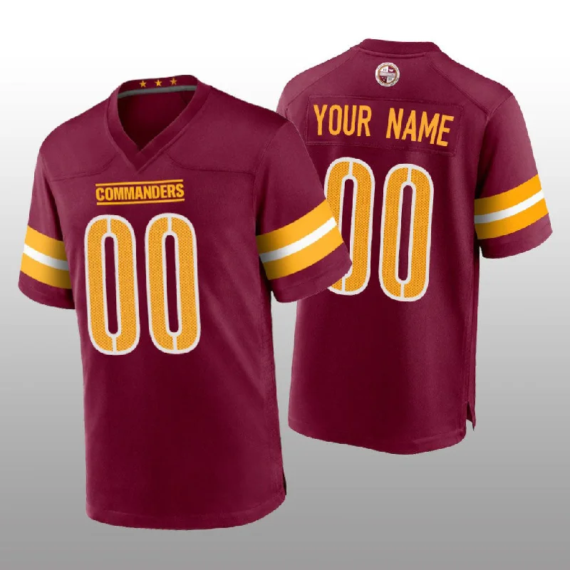 Custom W.Commanders Burgundy Game Football Jersey-NBA Official NBA Jersey -