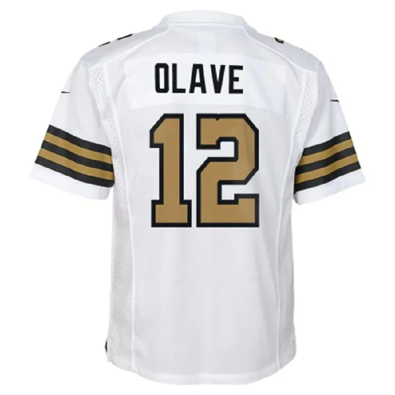 NO.Saints #12 Chris Olave White Alternate Game Jersey Stitched American Football Jerseys-NFL Game Jersey for Fans -