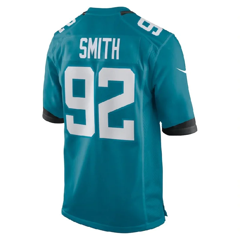 J.Jaguars #92 Jordan Smith Teal Game Jersey Stitched American Football Jerseys-NFL Football Jersey with Special Edition Features -