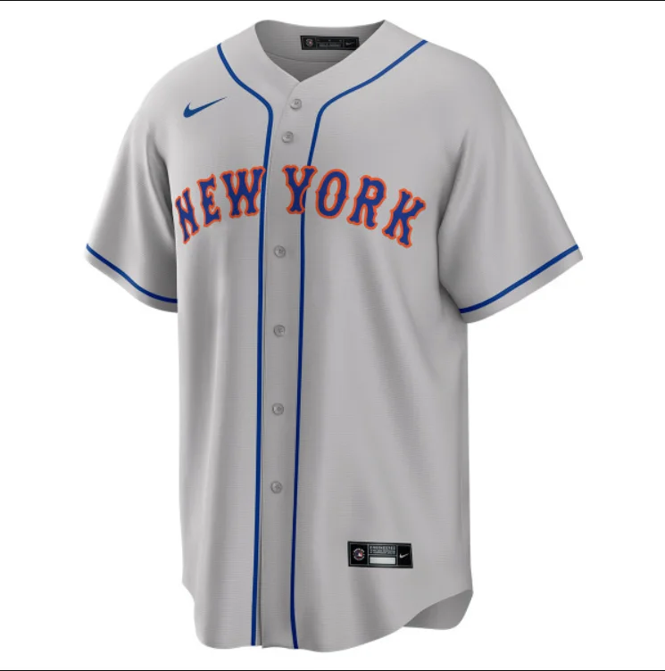 NEW YORK METS ROAD REPLICA JERSEY-NBA Jersey with Personalized Name -