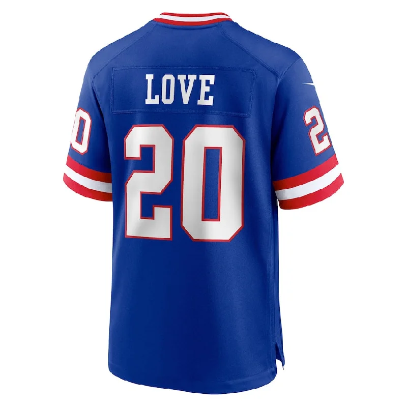 NY.Giants #20 Julian Love Royal Classic Player Game Jersey Stitched American Football Jerseys-NFL Jersey with Player Number -