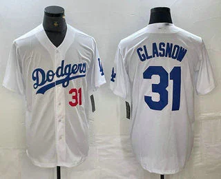 Los Angeles Dodgers #31 Tyler Glasnow Number White Stitched Cool Base Jerseys Baseball Jersey-NBA Basketball Jersey Collection Online -