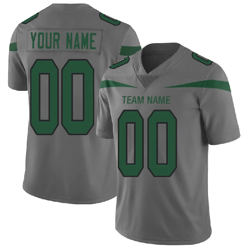 Custom NY.Jets Stitched American Football Jerseys Personalize Birthday Gifts Grey Jersey-NBA Player Name Jersey -