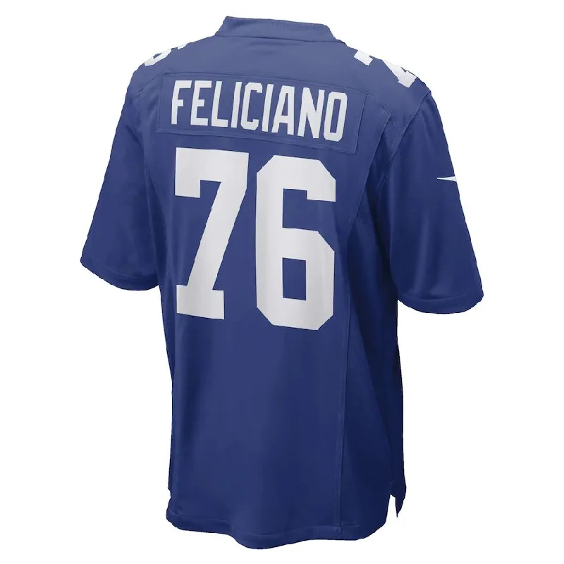 NY.Giants #76 Jon Feliciano Royal Game Player Jersey Stitched American Football Jerseys-NFL Player Edition Jersey -