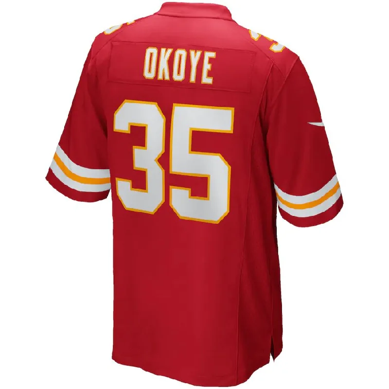 KC.Chiefs #35 Christian Okoye Red Game Retired Player Jersey Stitched American Football Jerseys-NFL Authentic Jersey -