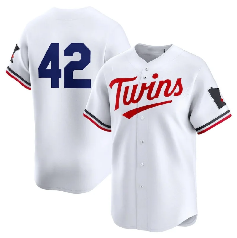 Minnesota Twins 2024 #42 Jackie Robinson Day Home Limited Jersey – White Stitches Baseball Jerseys-NBA Official NBA Fan Gear -