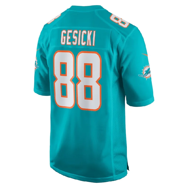 M.Dolphins #88 Mike Gesicki Aqua Game Player Jersey Stitched American Football Jerseys-NFL Player Edition Football Jerseys -