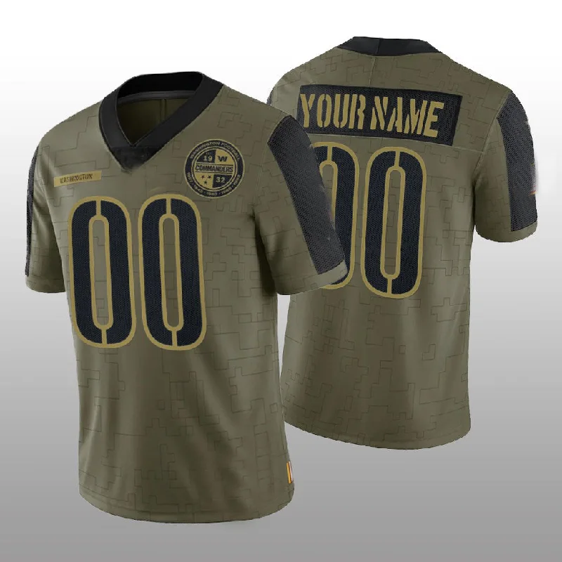 Custom W.Commanders Olive Limited Salute to Service Football Jerseys-NBA Player Edition Basketball Jersey -