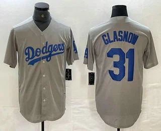 Los Angeles Dodgers #31 Tyler Glasnow Grey Stitched Cool Base Jersey Baseball Jersey-NBA Team Basketball Jersey -