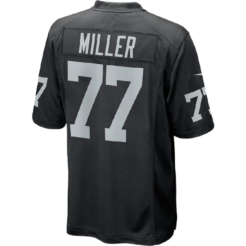 LV. Raiders #77 Kolton Miller Black Game Player Jersey Stitched American Football Jerseys-NFL Player Signature Jersey Sale -